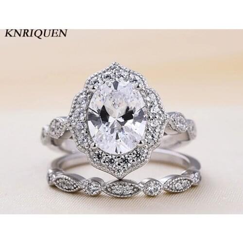 2021 New 925 Sterling Silver High Carbon Sona Diamond Womens Rings Wedding Engagement Gold Color Ring Set Fine Jewelry for Girl