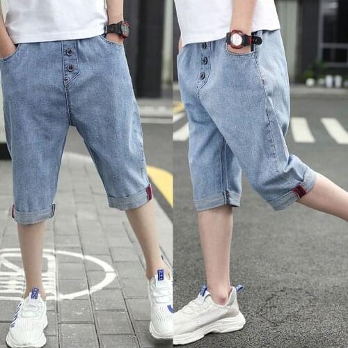 Summer Baby Boy Shorts Casual Light Blue Shorts Children Pants Trousers Clothing Elastic Waist Casual Comfortable Boy Clothes