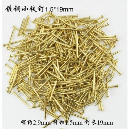 Small nail wooden box nails antique copper plating round iron nails 1.5mm*19mm