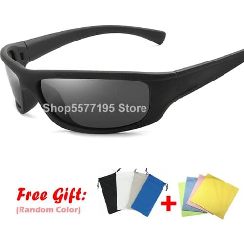 Polarized Sunglasses Men Brand Designer Square Sports Sun Glasses for Men Driving Black Frame Goggle UV400 LENS