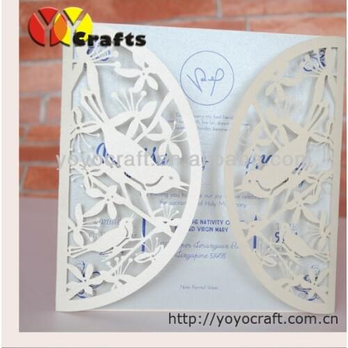 Birthday greeting cards,high-grade greeting cards fast laser cut wedding invitation cards