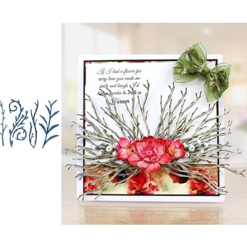 Pressed Rose Stems Metal Cutting Dies Stencils for DIY Scrapbooking Album Stamp Paper Card Embossing New 2019