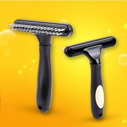 Pet Slicker Dog Grooming Comb Stainless Steel Deshedding & Dematting Rake Brush Cat Dog Grooming Hair Tools Open Knots & Tangles