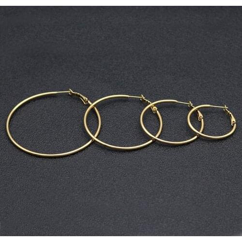 2 Pairs 50mm Fashion Female Earrings Hoops Rose Gold Hoop Earrings for Womens Girls Sensitive Ears