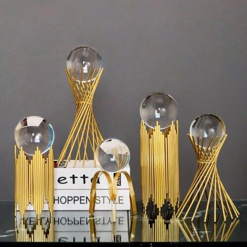 Nordic Metal Clear Ball Crystal Ball Ornaments Christmas Modern Home Decoration Accessories