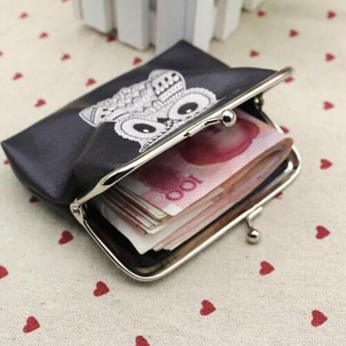 Pu Card Holder Bag Coin Purse Pouch Organizer Fashion Owl Cartoon Women Girls Children Short Money Bag