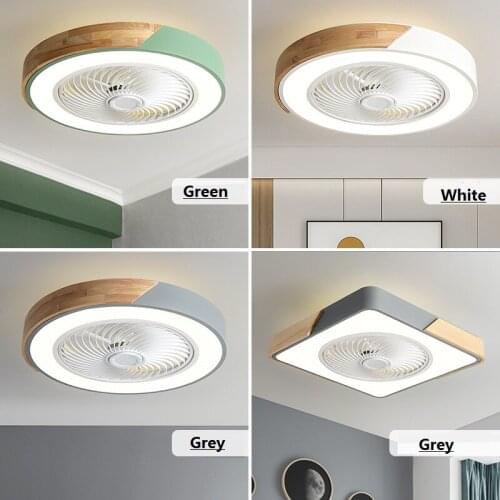 Modern Ceiling Fan Lights Dining Room Bedroom Living remote control Fan Lamps Invisible Ceiling Lights Fan Lighting Small Office