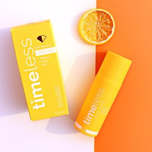 Timeless 20% VITAMIN C + E Ferulic Acid Serum Antioxidant Whitening Moisturizing skin Skm Anti Wrinkle Brigin Care niacinamide