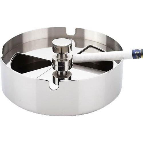 High Quality Metal Sshtray Creative Rotation Thickening Stainless Steel Ashtray Windproof Smokeless Ashtray Gift for Boyfriend
