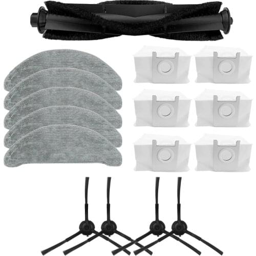 AD-For ROIDMI EVE Plus Sweeper Parts Side Brush Kit Main Brush Dust Bag Mop Rag Vacuum Cleaner Accessories
