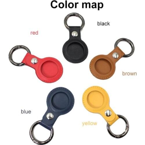 For Apple Airtags PU Leather Protective Sleeve For Apple Locator Tracker Anti-Lost Anti-Scratch Device Keychain Protection