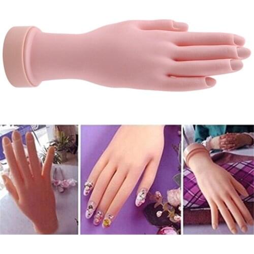 1Pcs Flexible Soft Plastic Flectional Mannequin Model Painting Practice Tool Nail Art Fake Hand For Training Nail Art Tool Makeu