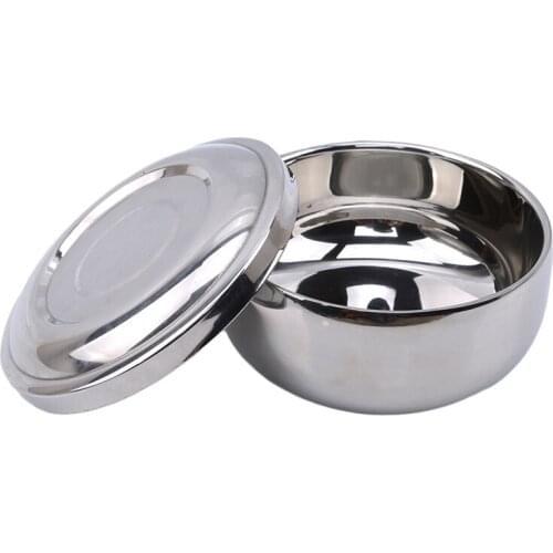 1pc Superior 2020 Big 10cm New Fashion Stainless Steel Double Layer Cup Shaving Cup Lid For Shaving Brush Hot Sale