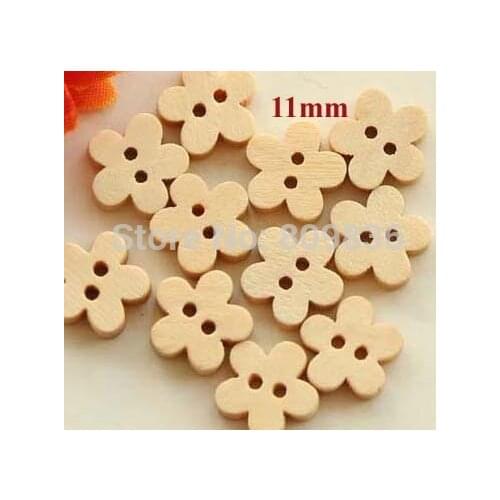 100pcs/lot flower design wooden buttons11*11mm.bulk buttons for children,sewing accessories,wholesale(SS-442)