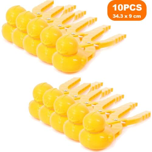 10pcs Plastic Snowball Maker Clip Safety Cartoon Duck Winter Snow Sand Mold Tool for Snowball Fight Outdoor Fun Sports Toys