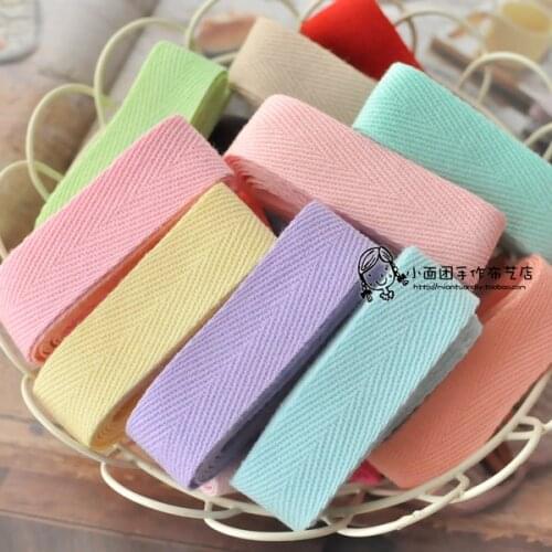 2cm Multi Color Herringbone Tape Ribbons Cotton Woven Ribbon Sewing Wedding Decoration DIY Fabric Crafts 5meter