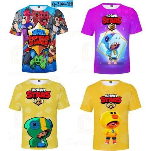 3D PRIMO MORTIS Browlers POCO and Star,Boys Girls Fashion Crow Spike Leon Shelly T-shirt Kids Game Anime t shirts Birthday Gift
