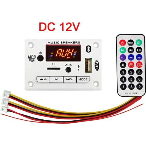 Car audio Bluetooth Module MP3 player Decoder Board 12V Wireless Car USB bluetooth TF Card Slot USB FM Mic Handsfree Decoding