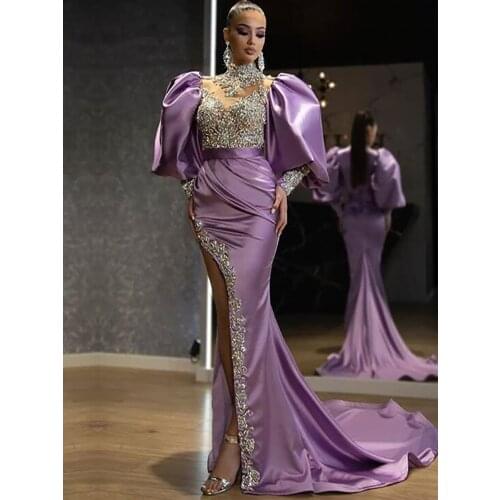 BAZIIINGAAA Luxury Evening Dresses Long Woman Gown 2021 Sequins Robe De Soir Parties Plus Size Mermaid Dress Prom Party Gowns