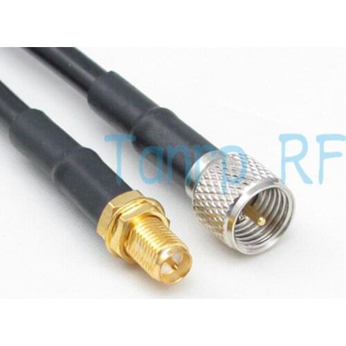 Free shipping! 20INCH RG58 cable 50CM RF Pigtail coaxial jumper extension cable mini UHF male plug to RP SMA female jack