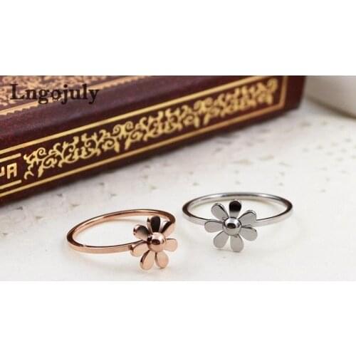 Envío Gratis New Women Titanium Steel Rings Jewelry RoseGold Titanium Rings For Women Girlfriend Lovers Party Jewelry Gifts