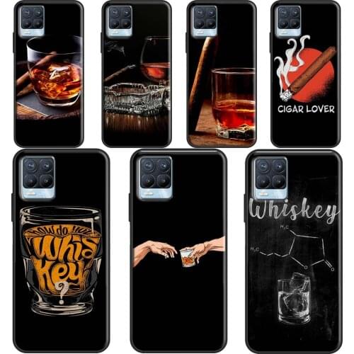 Cigar and Whiskey For OnePlus 9 Pro 8 Pro 8T 9R Case For Realme GT Neo 6 7 i 8 Q3 Pro C21 C15 C11 C3 Coque