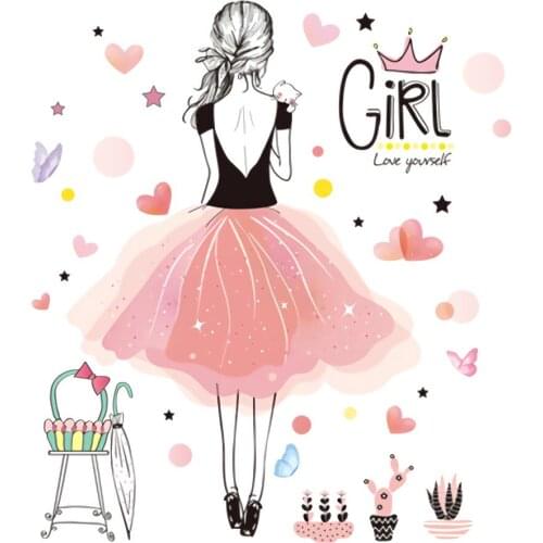 CJSIR Custom Pink Girl Doodle Wallpapers for Living Room Decoration Mural Wall Papers Home Decor Pastoral 3d Tv Background