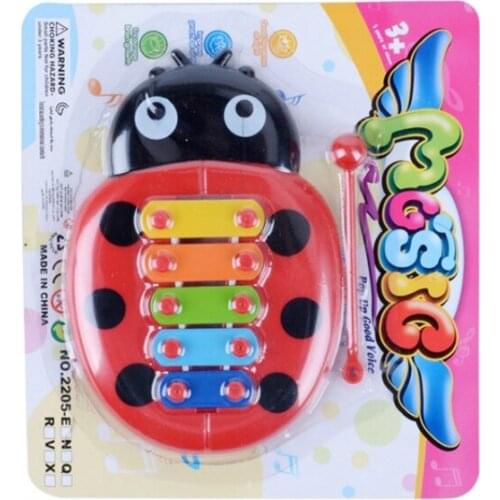 5 Key Baby Music Instrument Toy Plastic Ladybirds Children Kids Musical Toys For Boys Girls Early Educational Baby Xylophone