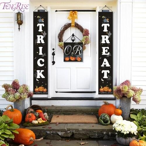 FENGRISE Halloween Decoration Trick Or Treat Banner Horror Halloween Props Kids 2020 Pumpkin Halloween Party Decor Accessories