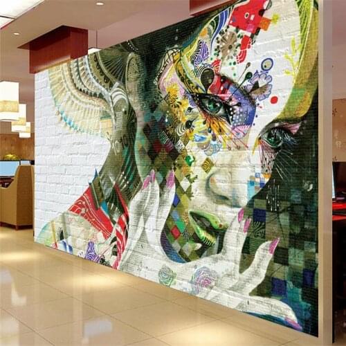 Beibehang Custom photo wall murals stickers brick colorful sexy beauty background papel de parede wallpaper for walls 3 d