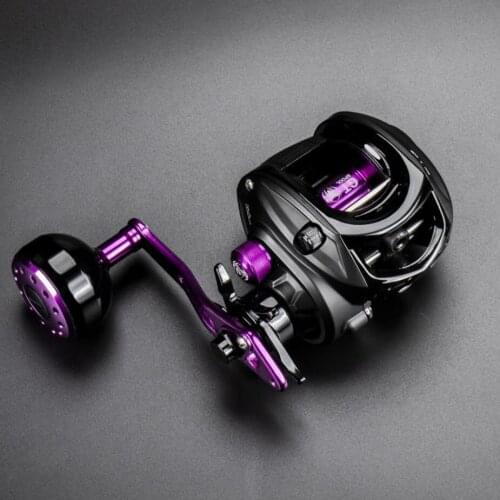 Carbon Fiber Baitcasting Reel Fishing Bait Casting Ball Bearings Drag System Metal Knob Long Handle 7.0:1 11+1BB Fishing Tool