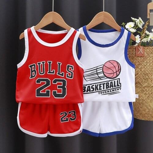 Summer Children Basketball Sportswear Vest Pants Clothing Set Sleeveless Tops Tee Shorts Outfit Kids Letter Suit Baby Tracksuits
