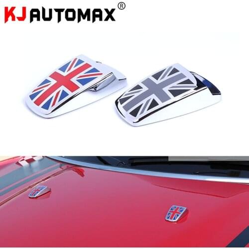 KJAUTOMAX For Mini Cooper F54 F55 F56 F60 R53 R55 R56 R60 R61 Union Jack Grey Jack 2pcs/set Metal Sprinkler cap