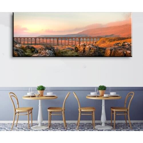 Home Decor Modular Canvas Picture 1 Piece Bridge the Sunset Scenery HD Painting Poster Wall For Home Canvas Painting Wholesale