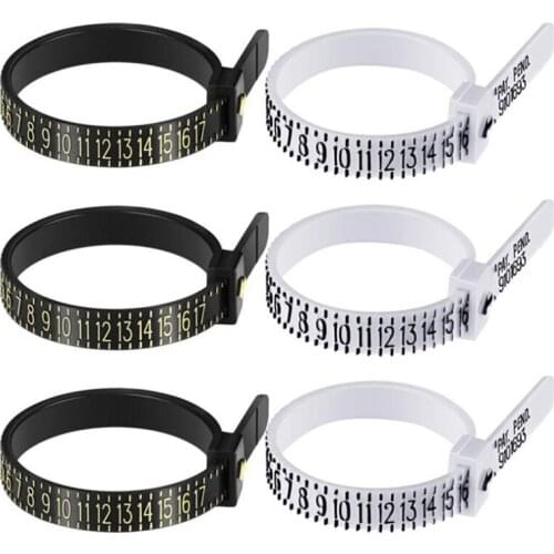 Ring Sizer Measuring Set Reusable Finger Size Gauge Measure Tool Jewelry Sizing Tools 1-17 USA Rings Size 6Pcs