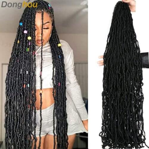 18 24 36 Inch New Faux Locs Crochet Hair 6Packs Nu Locs Crochet Hair Curly Wavy 613 Blonde 1b 27 30 Bug 350 10 Colors Can Choose