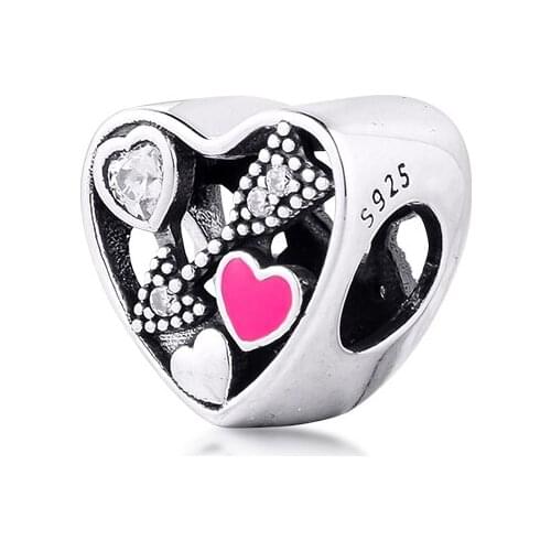 Struck by Love Charm 925 Sterling Silver Valentines Day Beads Fit Charms Bracelets DIY Jewelry for Women Men Gift 02496