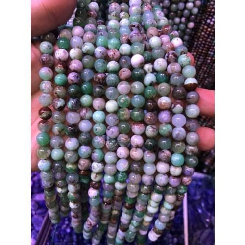 Wholesale 100% Natural Green Chrysoprase 6mm 8mm Round Gem Stone Loose Beads 15.5" for jewelry diy