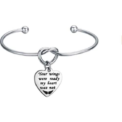 Wholesale Memorial Jewelry Your Wings Were Ready My Heart Not Bracelet Necklace Loss of Loved One Gift