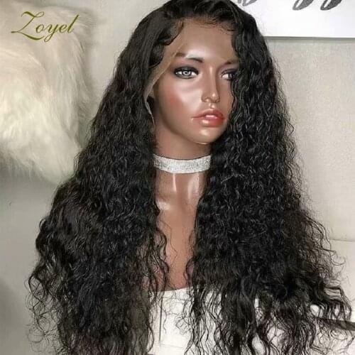 Lace Front Synthetic Hair Wigs Deep Wave Wig For Women Curly Human Hair Wigs Pre Plucked Frontal Wig With Baby Hair Glueless