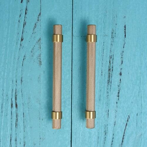 Customized 350mm Solid Brass Knurled/Textured Wardrobe Wine Cabinet Door Handle Drawer Pulls Kitchen Cupboard Pulls Furniture