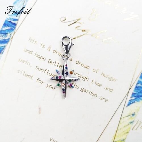 925 Sterling Silver Charms pendant Colourful Star Fit Bracelets & Necklace 2020 New Fine Jewelry Lucky Love Gift For Women Girls