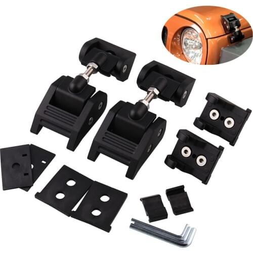Anti-Theft Black Aluminum Hood Latches Hood Lock Catch Latches Kit for 2007-2018 Jeep Wrangler JK and JKU