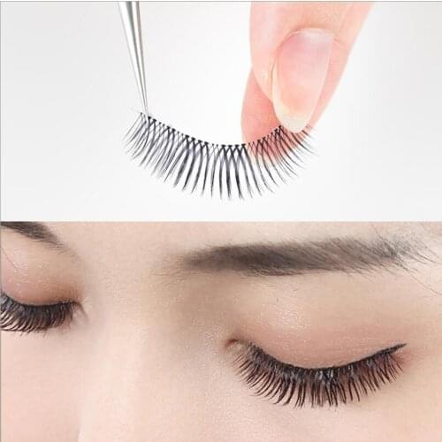 New false eyelashes 2 pairs of D02 hand-grinding transparent stalk eyelashes 3D stereo natural extension