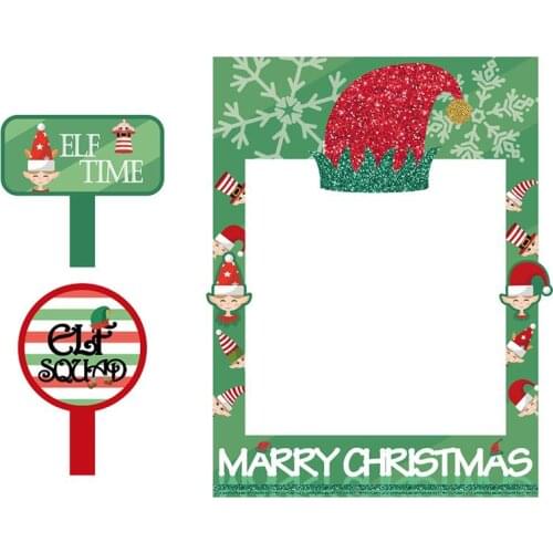 Christmas Selfie Frame Set Glitter Funny Photo Booth Prop Frame Party Photo Prop Photography Background Photograph Tool 2020 New
