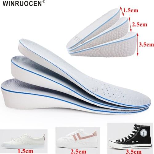 1.5-3.5cm Height Increase Shoe Insoles for Comfort Eva Memory Foam Shoes Sole Inserts Foot Heel Lift Pad Heightening Insoles