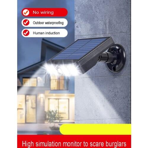 LED Solar Lamp Outdoor Simulation Camera Monitoring Lamp Human Body Induction Wall Lamp New Rural Courtyard Burglar Proof Lamp