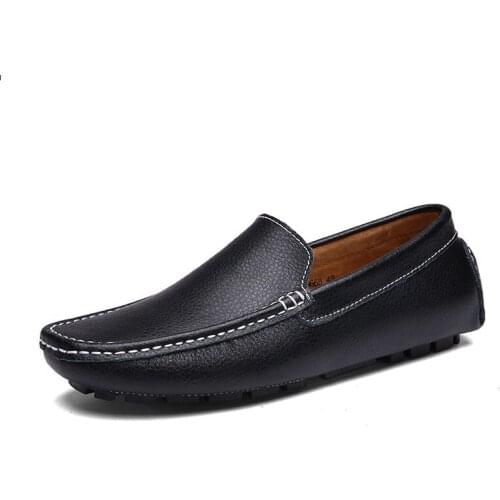 Genuine Leather Mens Shoes Casual Luxury Brand Handmade Men Loafers Italian Fashion Breathable Driving Shoes Slip On Moccasins