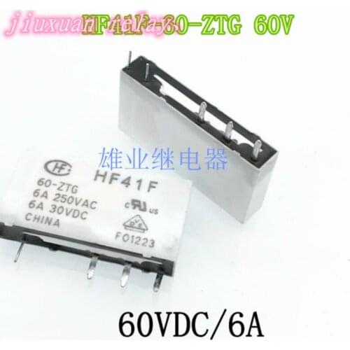 [In stock] Brand new original Relay HF41F-60-ZTG 60VDC A group of 5 Pins 6A 250VAC