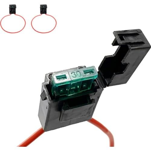 YUNPICAR ATC/ATO 30A In-Line Fuse Holder 16 Gauge Wiring Harness 12V Standard Plug Socket Pack of 2